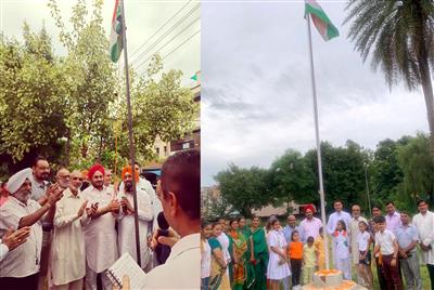 Tricolor hoisted by Residents Welfare Association and Uttaranchal Ram Leela Committee