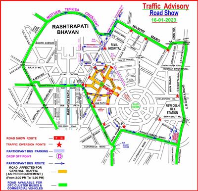 पीएम मोदी का 16 जनवरी को रोड शो : दिल्ली पुलिस ने ट्रैफिक एडवाइजरी जारी की